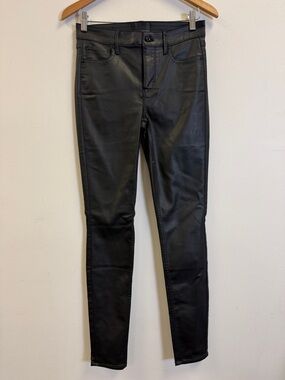 White House Black Market Black Coated High-Rise Skinny Pants